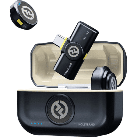 Sistema-Microfone-Hollyland-Lark-M2-Duo-Wireless-2-Pessoas-Conector-USB-C--1- Microfone de lapela sem fio Hollyland Lark M2 conector USB-C - Imagem 1